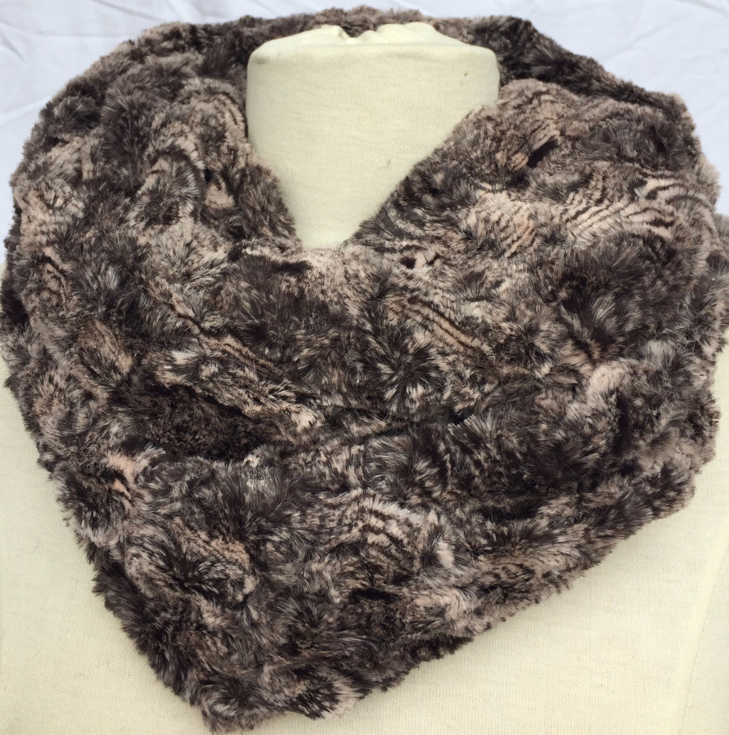 Chocolate  Feather Infinity Scarf